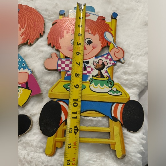 Raggedy Ann & Andy Vintage Nursery Kids Wall Plaque Decor Bobs-Merrill Cut Outs - Picture 8 of 15